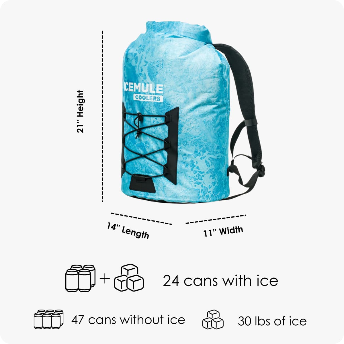 Pro Large 23L Measurements and Capacity specs located under the product specs tab after the description